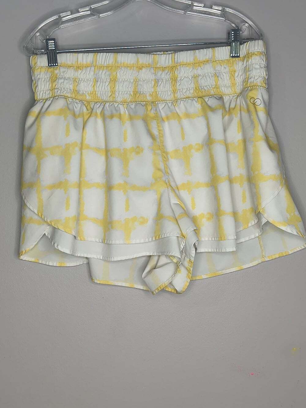 Calia By Carrie Underwood Yellow Tie-Dye Lined Shorts Women's Size XL